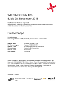 WIEN MODERN #28 5. bis 28. November 2015 Pressemappe