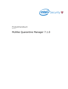 McAfee Quarantine Manager 7.1.0 Produkthandbuch