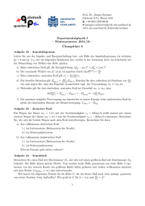 Experimentalphysik I – Wintersemester 2015/16 – Übungsblatt 6