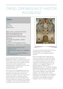 Beschreibung der neuen Orgel - Kath. Pfarrgemeinde St. Kastor