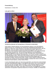 Pressemitteilung Kaiserslautern, 30. März 2016 Lotse geht von Bord