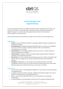Content Manager (m/w) Digitalmarketing