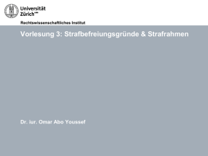 Strafrecht AT II VL 3 - Rechtswissenschaftliches Institut