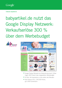 babyartikel.de nutzt das Google Display Netzwerk: Verkaufserlöse