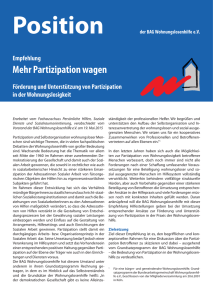 Empfehlung Partizipation - Armut und Gesundheit in Deutschland e.V.