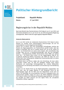 Regierungskrise in der Republik Moldau - Hanns-Seidel