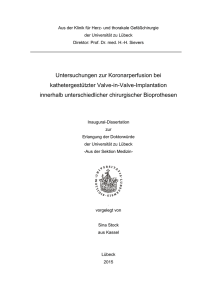 Untersuchungen zur Koronarperfusion bei kathetergestützter Valve