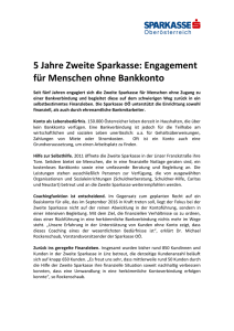 5 Jahre Zweite Sparkasse: Engagement für Menschen ohne