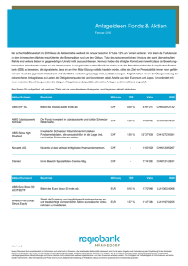 Anlageideen Fonds & Aktien