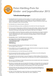 Peter-Härtling-Preis für Kinder- und Jugendliteratur 2015