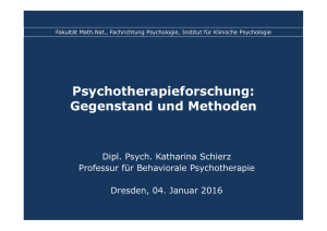 Psychotherapieforschung: Gegenstand und Methoden