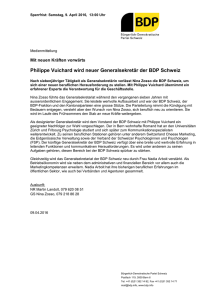 Philippe Vuichard wird neuer Generalsekretär der BDP Schweiz