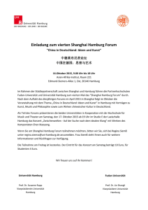 Einladung zum vierten Shanghai Hamburg Forum - Asien