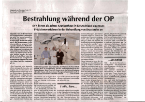 Bestrahlung während der OP - Evangelisches Krankenhaus Lippstadt