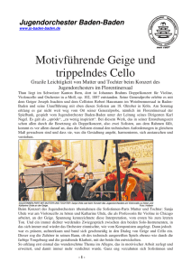Motivführende Geige und trippelndes Cello