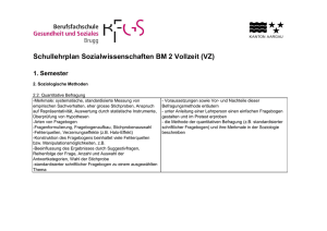 Schullehrplan Sozialwissenschaften BM 2 Vollzeit (VZ)