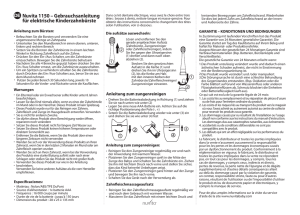 Nuvita 1150 – Gebrauchsanleitung für elektrische Kinderzahnbürste