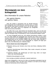 Warnsignale bei Schlaganfall