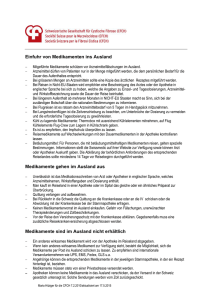 Merkblatt Medikamente auf Auslandsreisen