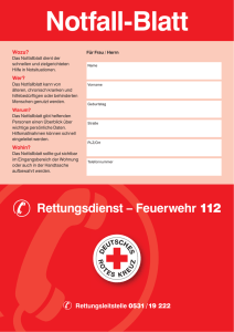 Notfall-Blatt - DRK-Kreisverband Wolfenbüttel