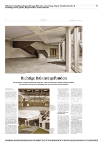 Richtige Balance gefunden - Adrian Streich Architekten AG