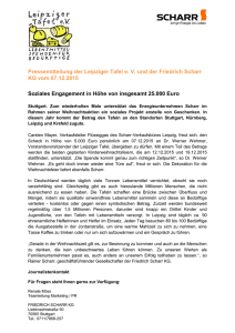 Pressemitteilung der Leipziger Tafel e. V. und der Friedrich Scharr