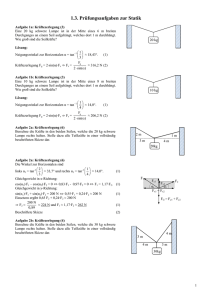 1.3. Prüfungsaufgaben zur Statik - Poenitz