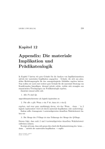 Kapitel 12, Appendix: Die materiale Implikation und Prädikatenlogik
