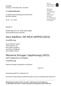 Hans Adolfsen: DIE NEUE SAPPHO (2015) Marianne Schuppe