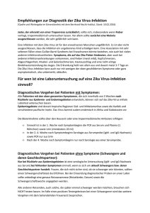 Empfehlungen zur Diagnostik der Zika Virus