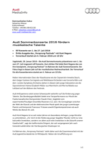 Audi Sommerkonzerte 2016 fördern musikalische