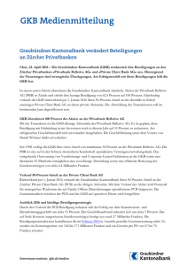 Graubündner Kantonalbank verändert Beteiligungen an Zürcher