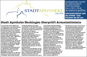 Stadt Apotheke Hechingen überprüft Arzneimittelmix