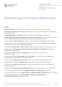 Veröffentlichungen Prof. Dr. Heinrich Bedford