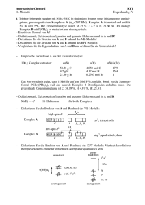 Anorganische Chemie I KFT A. Mezzetti Fragenkatalog IV 1