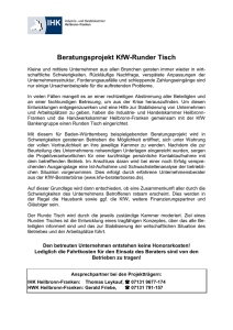 Beratungsprojekt KfW-Runder Tisch - IHK Heilbronn