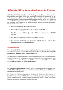 Bilanz der OIV zur Lage im Weinbau 06.07.2015