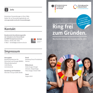 Ring frei zum Gründen. - Gründerwoche Deutschland 2015