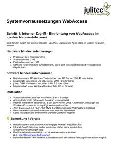 Systemvorraussetzungen WebAccess