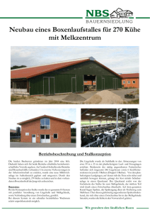 Neubau eines Boxenlaufstalles für 270 Kühe mit Melkzentrum