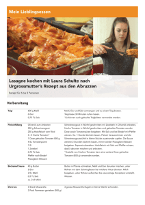 Lasagne kochen mit Laura Schulte nach Urgrossmutter`s Rezept
