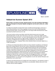 Halbzeit bei Summer Splash 2015