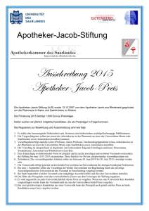 Ausschreibung 2015 Apotheker-Jacob-Preis