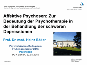 Depression - Psychiatrische Universitätsklinik Zürich