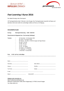 Fast Learning I Kurse 2016