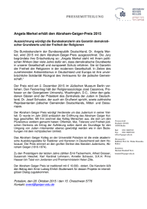 Angela Merkel erhält den Abraham-Geiger
