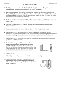 Physik Aufgabenblatt 7