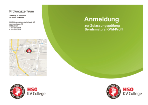 Anmeldung - HSO Wirtschaftsschule Schweiz