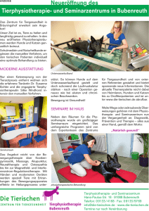 Tierphysiotherapie- und Seminarzentrums in Bubenreuth