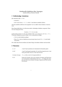 Strukturelle Induktion über Aussagen 1 Vollständige Induktion 2